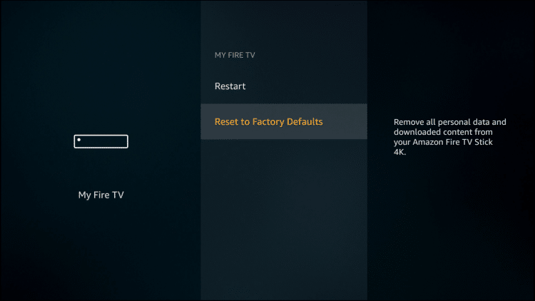 Click Reset to Factory Defaults