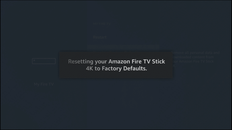 You will see a screen similar to this when your Amazon Fire TV Stick is resetting.