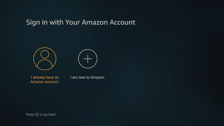 You will be prompted to connect to your WiFi network and once you do that, you will see the Amazon sign-in screen.