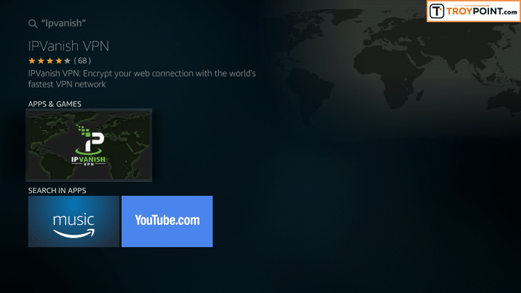 Step 3 - Click IPVanish VPN Option on Fire TV or Firestick