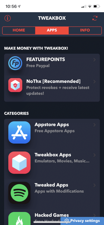 scegli le app tweakbox