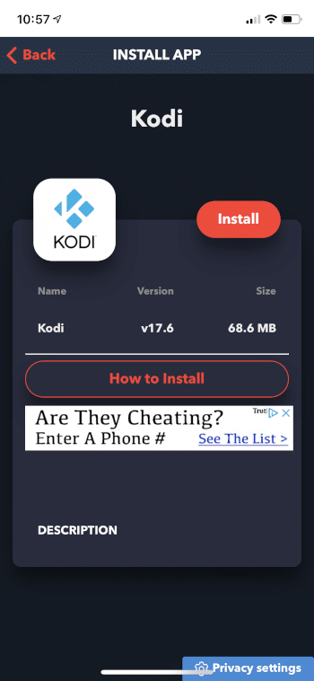 Установка kodi на iphone