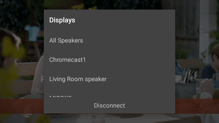 Choose Chromecast device