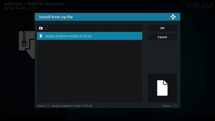 click plugin.program.indigo.zip