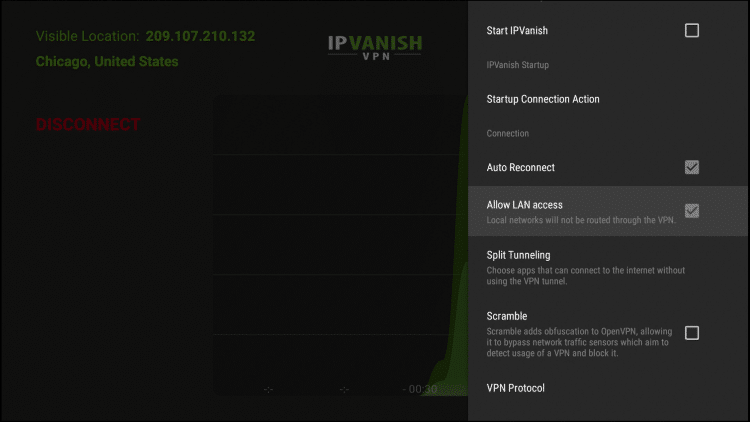 Allow LAN access when turned on will not route local are network traffic through the VPN.