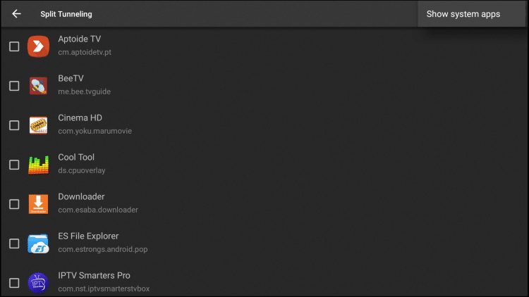 Show System Apps