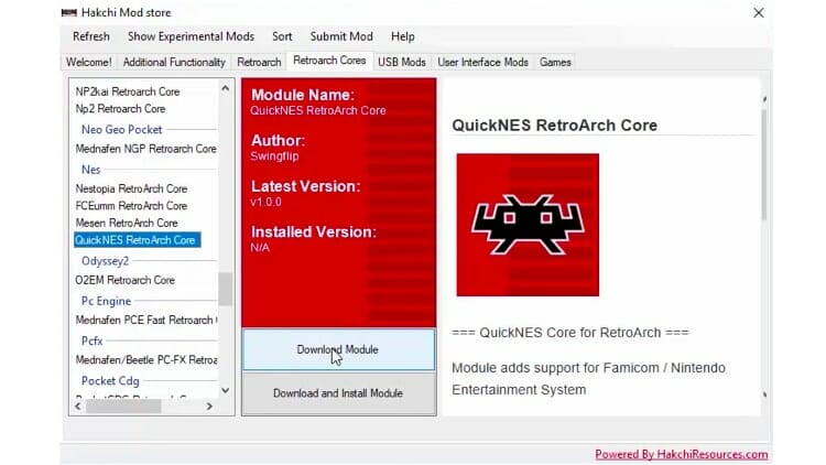 Retroarch Cores Download Module