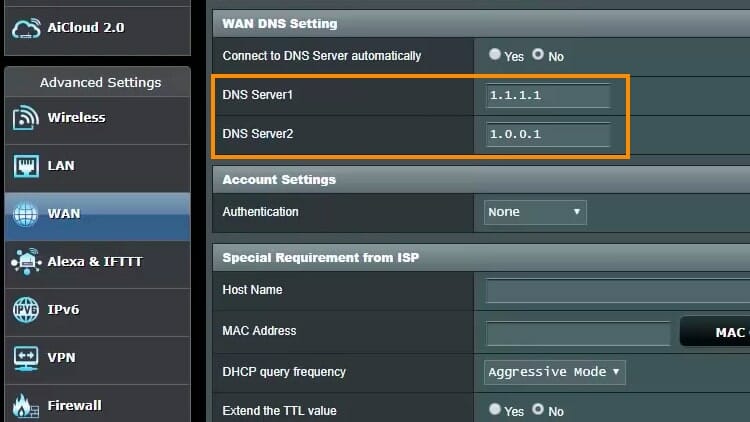 You will be presented with options to type in server addresses. A DNS server is a computer that contains a database of public IP addresses and their associated host names.