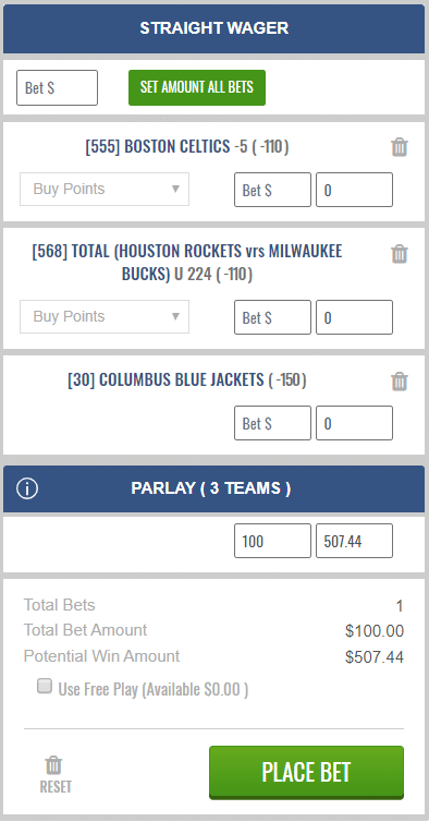 Football parlay bets