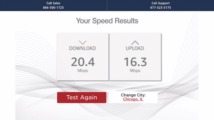 view your speed test results