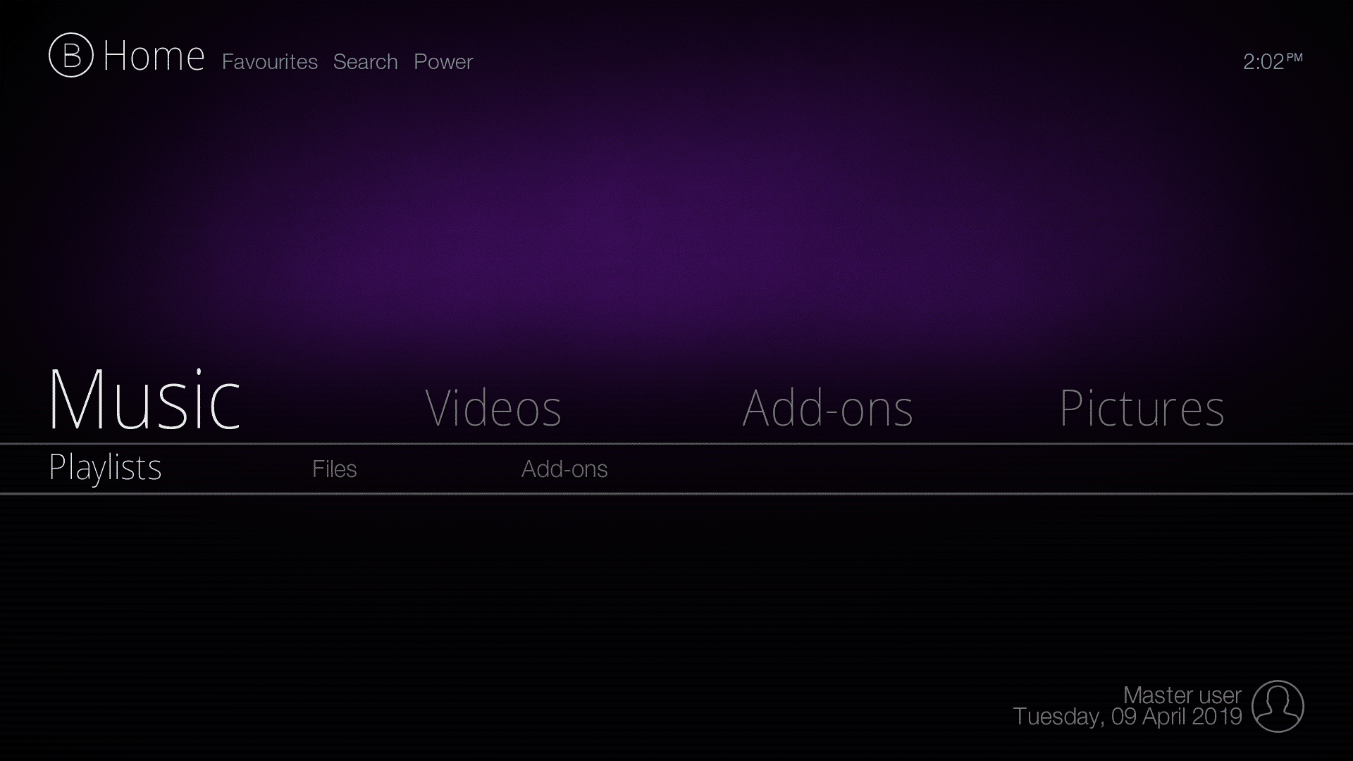 purple kodi theme