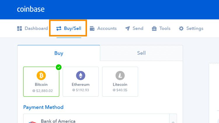 Step 1 - How to Buy Bitcoin on Coinbase (Desktop User)