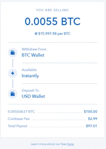 Step 6 - How to Sell Bitcoin on Coinbase (Desktop User)