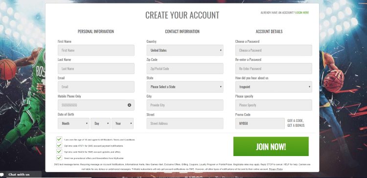 enter information