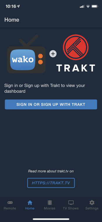 sign in to trakt