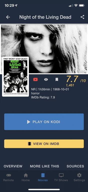 click play on kodi