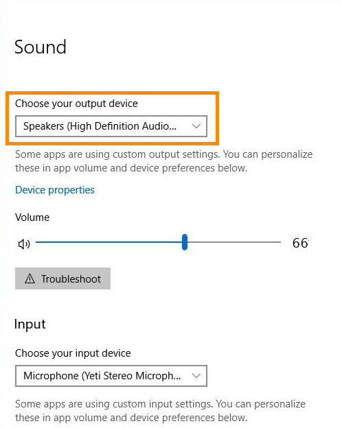 Step 4 - How To Fix Kodi No Sound Error - Manage sound settings (Windows)