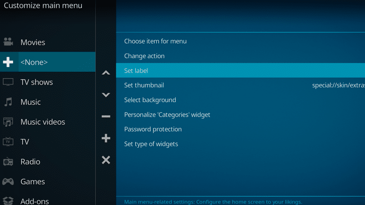 Step 5 - How to Create a Home Menu Item for Your Trakt Collection