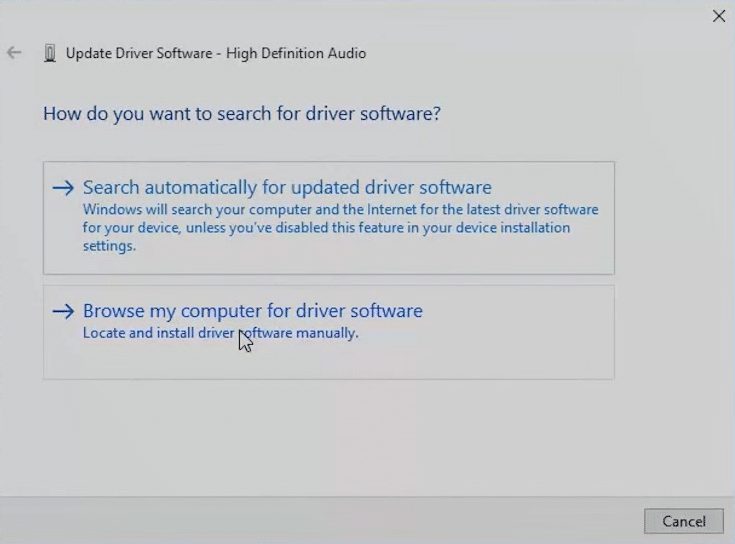 Step 6 - How To Fix Kodi No Sound Error - Update the audio driver for Windows