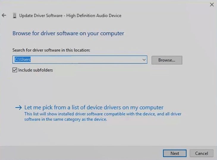 Step 7 - How To Fix Kodi No Sound Error - Update the audio driver for Windows
