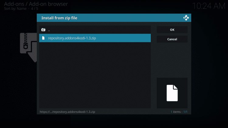 choose repository.addons4kodi.zip
