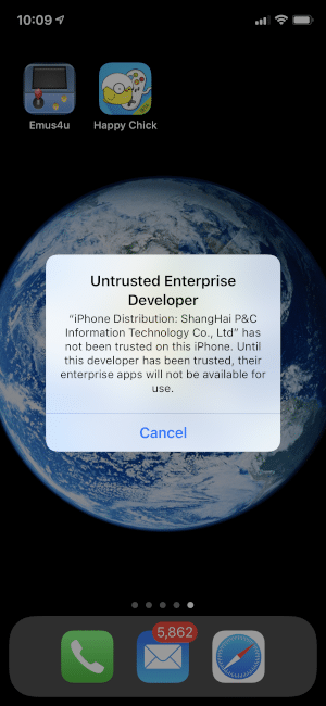 untrusted developer