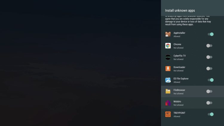 Turn on Unknown sources for the app that you will be using to install the APK with.