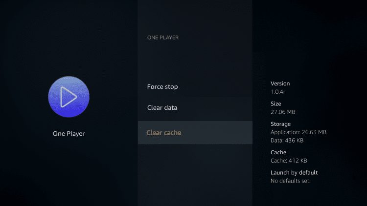 Step 5 - Clear your Firestick TV cache using the Clear Cache function
