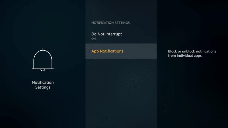 Step 5 - Firestick Fire TV Block app notifications