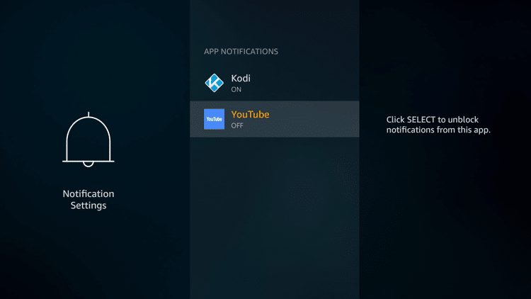 Step 6 - Firestick Fire TV Block app notifications