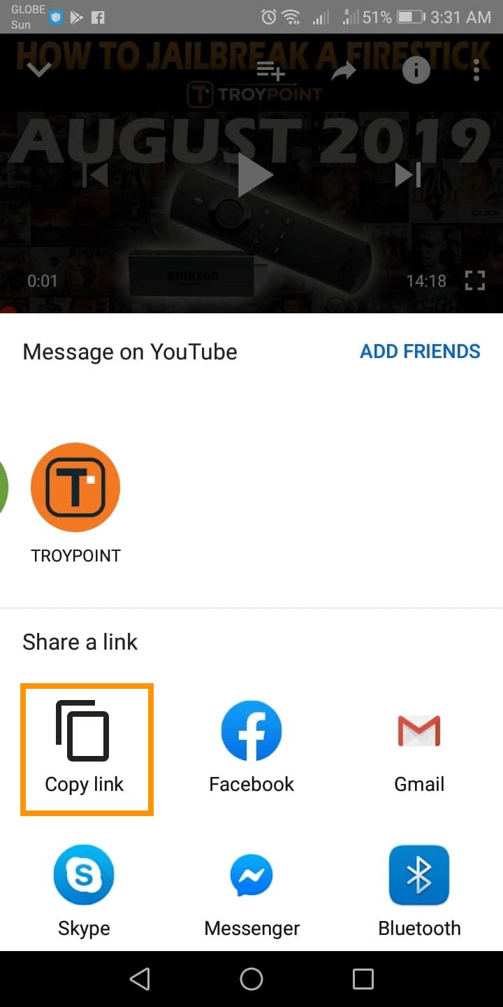 Scroll down then tap Copy link.
