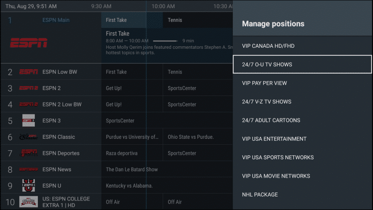 click to move position on tivimate