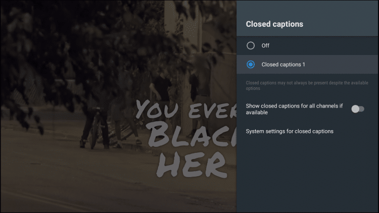 closed caption on firestick