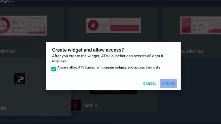 Step 15 - How to Add Widgets on the ATV Launcher