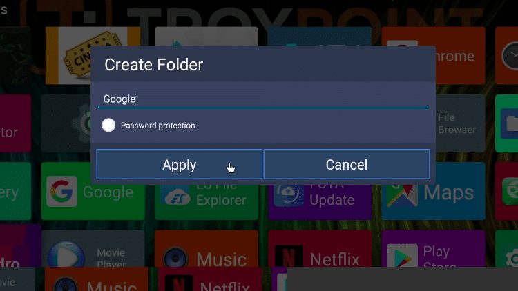 Step 2 - How to Create a Folder on ATV Launcher