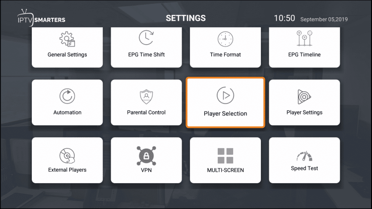 IPTV Smarters external video player