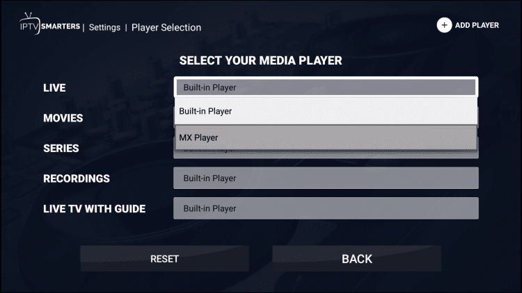 change player to mx