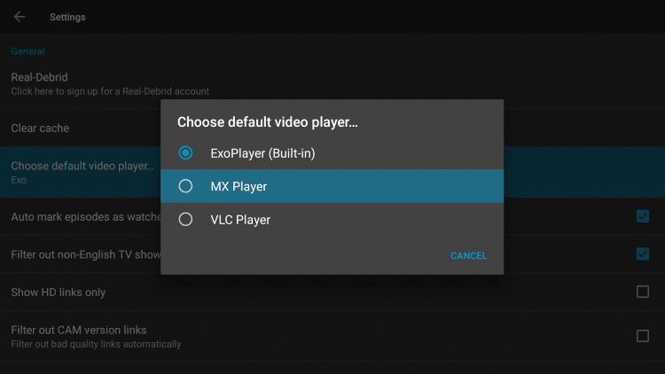 choose mx player