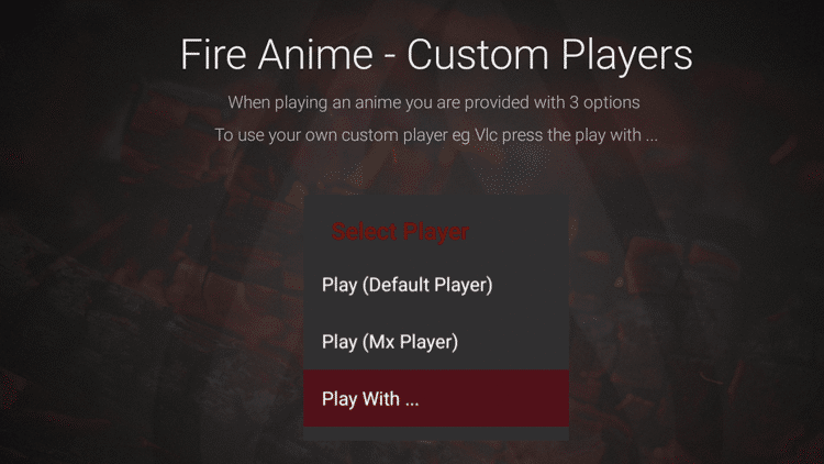FireAnime Features - Custome Players