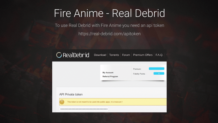 FireAnime Features - Real Debrid