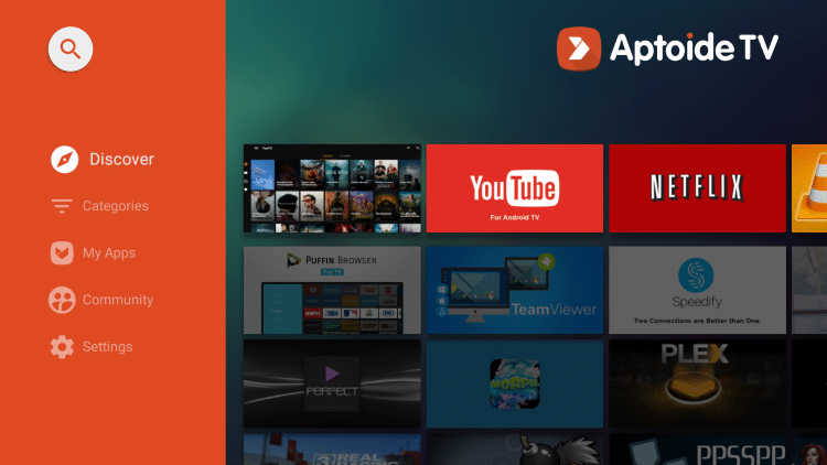 You are now ready to install apps using Aptoide TV