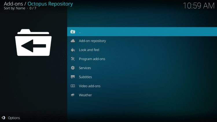 That's it! The Kodi Octopus Repository is now installed.