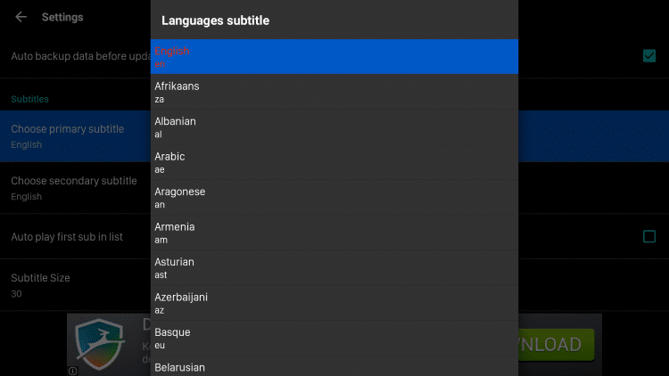 To change the subtitle language scroll down and select Choose primary subtitle