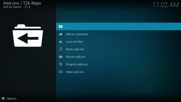 That's it! The Kodi T2K Repository is now installed.