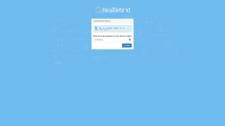 Real-Debrid authentication screen