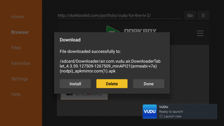 install vudu to go app