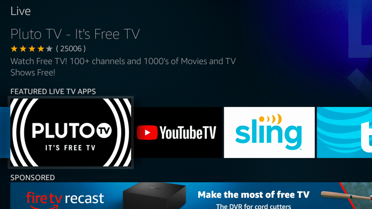 Step 3 - Pluto TV Firestick:Fire TV Installation Guide