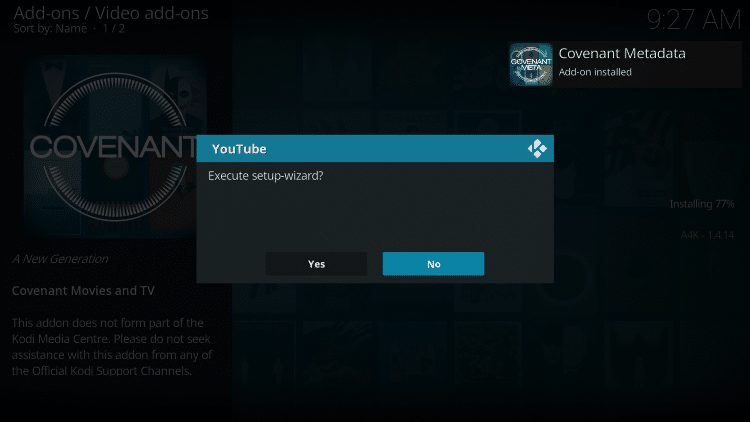 If you get this message just click No.