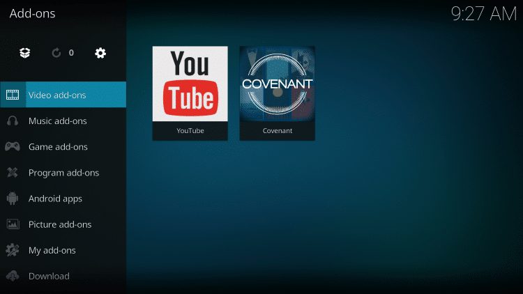 Select Video add-ons
