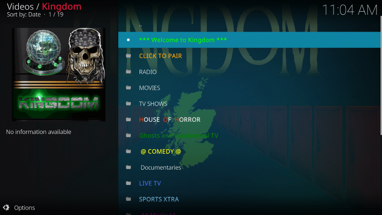 That's it! The Kingdom Kodi add-on is now successfully installed